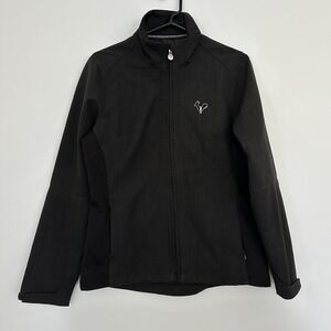 Rossignol Softshell Jacket Womens Large Black Full Zip Rooster Logo Ski Outdoor